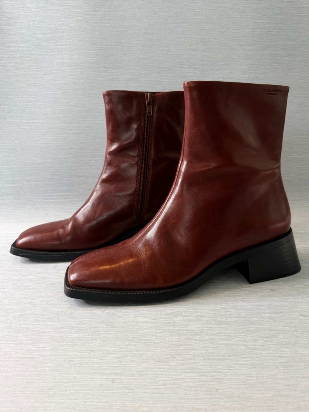 Vagabond Blanca Ankle Boots Chestnut Brown Leather Size 38 US Size 8 NWOT